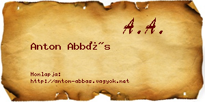 Anton Abbás névjegykártya